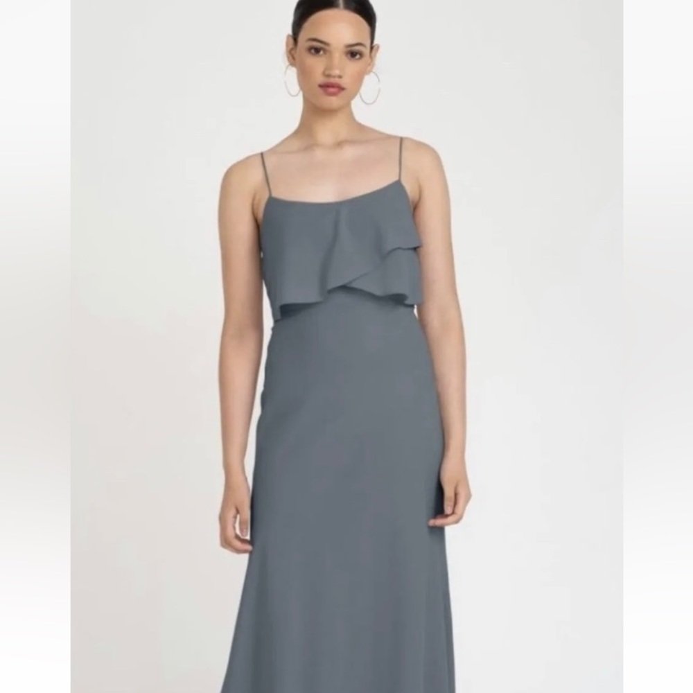 Jenny Yoo Collection Blake Bridesmaid Dress Denmark Blue Women Sz 4 Prom Formal